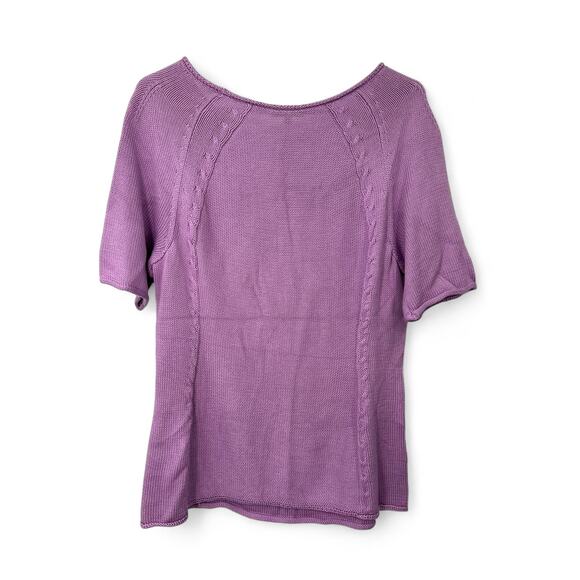LAFAYETTE 148  | M | Knit Top Short Sleeve Sweater Pullover Lilac Womens Luxury - Picture 3 of 7